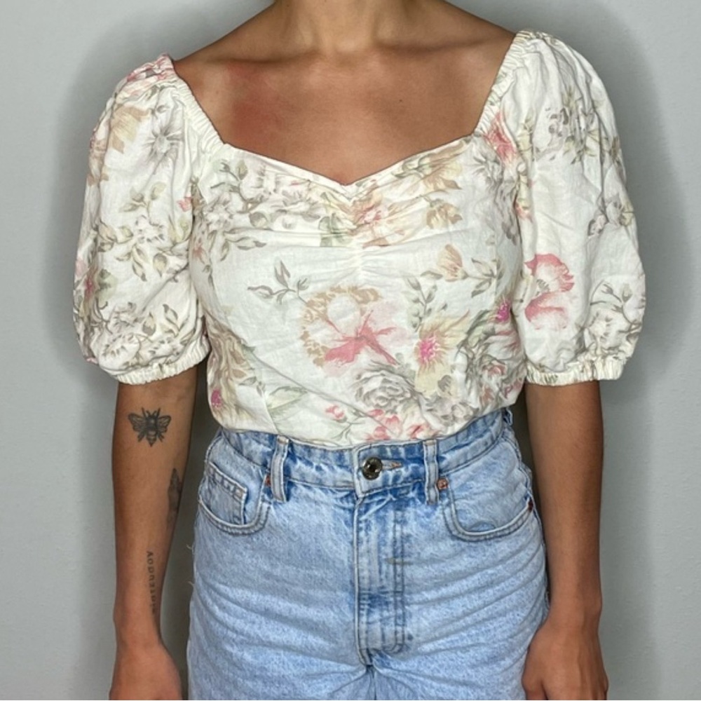 SUPER CUTE FLORAL VINTAGE LOOK TOP H&M Size  XXL